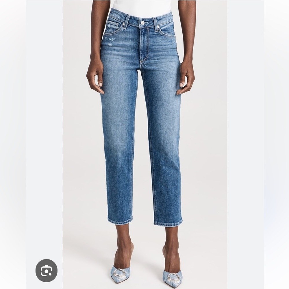 Paige Denim Sarah Straight Ankle Art Piece Distressed Jeans Size 29